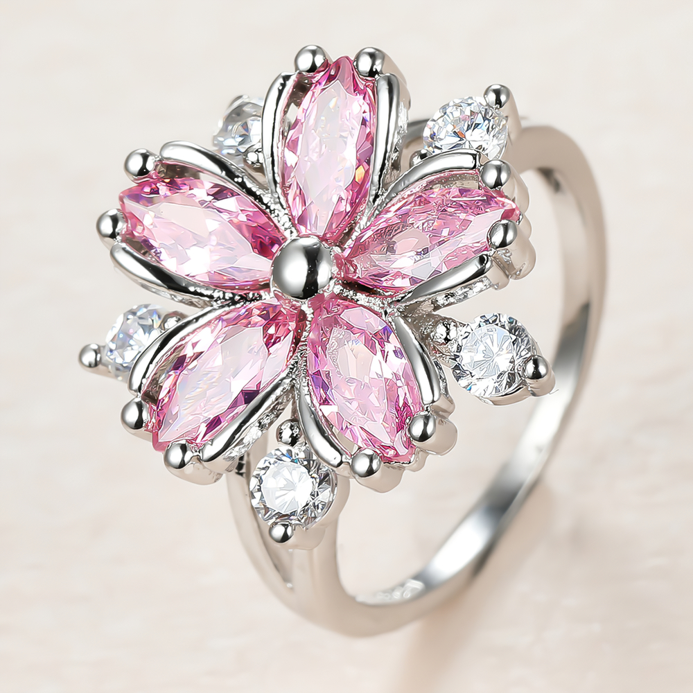 Anillo Flor Rosa - Imagen 2