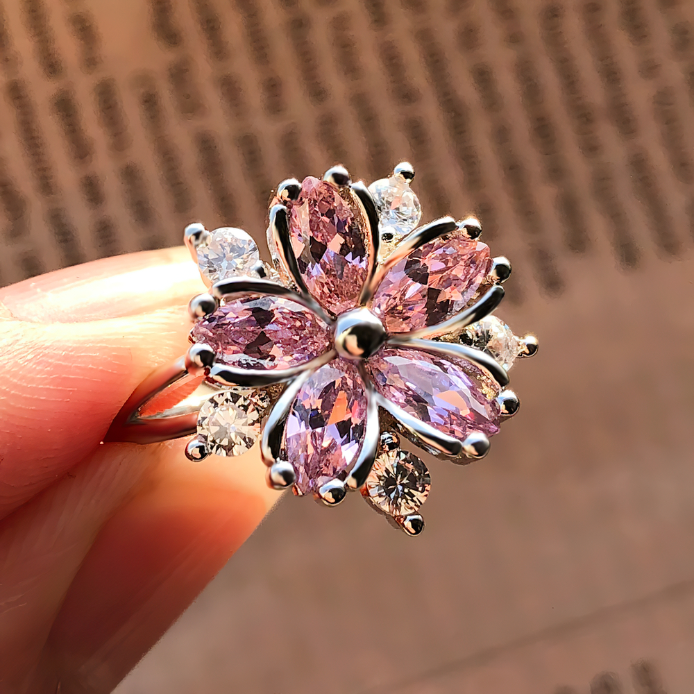 Anillo Flor Rosa - Imagen 4