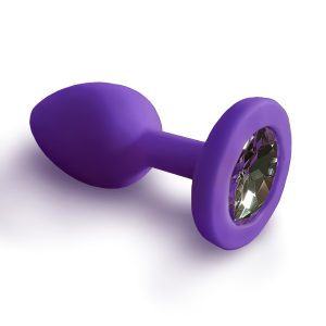 Plug anal morado diamante (Talla L)