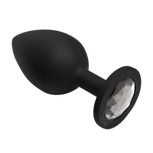 Plug anal negro diamante (Talla S)